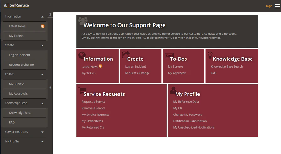 screenshot of iET ITSM